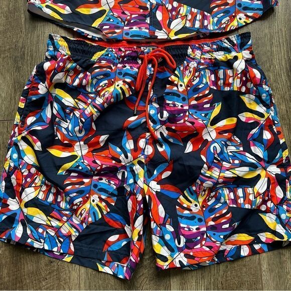 Broken Threads Men’s Swim Set Shorts and Shirt Tropical Surf Board Shorts Large - Picture 2 of 11